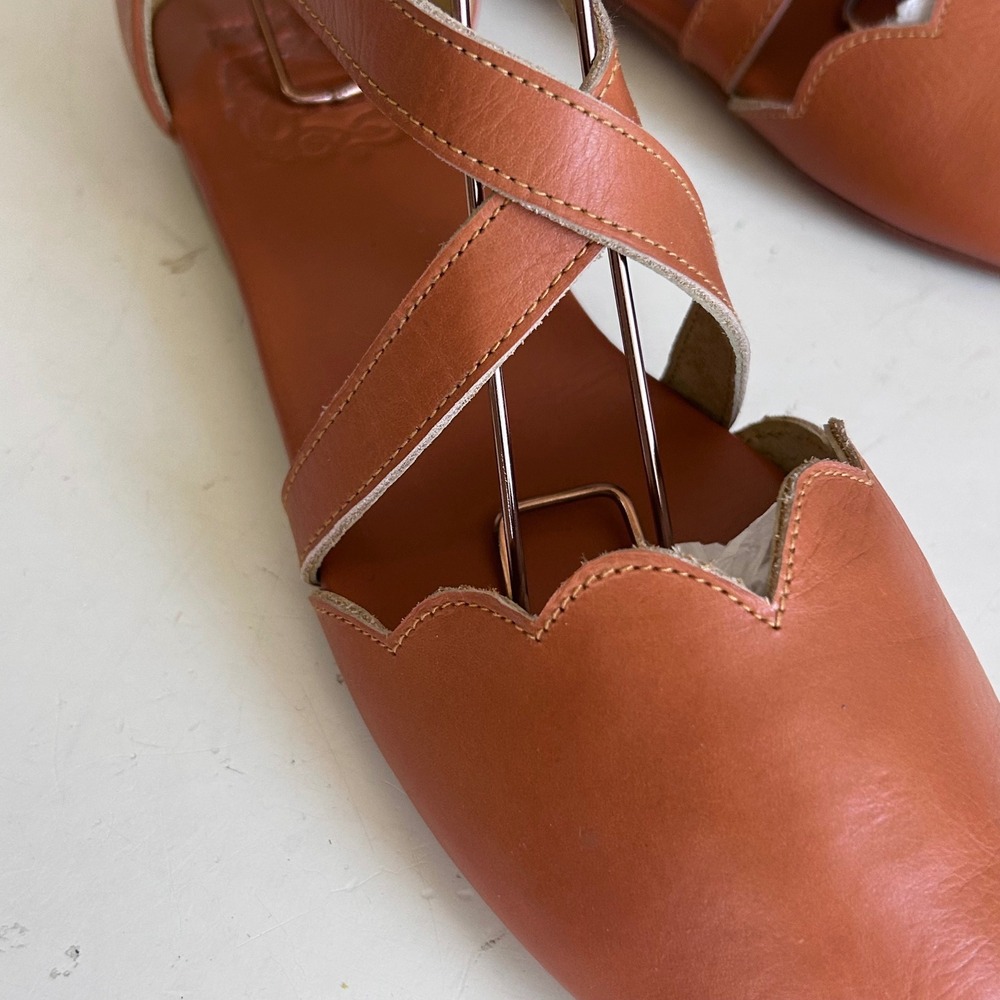 Bali ELF Handmade Mangrove Shoes size 10 Mary Jane Crisscross Flats - Picture 9 of 11